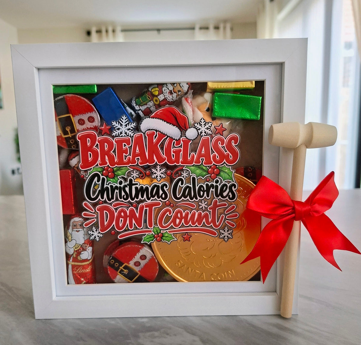 Christmas Break Glass Chocolate Gift Frame | Novelty Christmas Gift