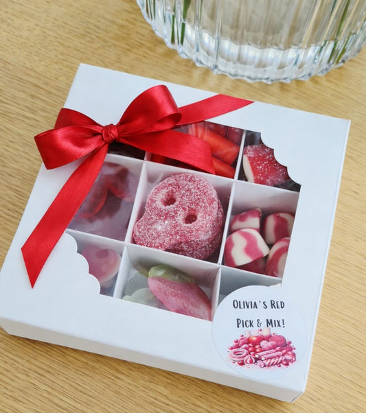 Personalised Red Pick & Mix Sweet Gift Box