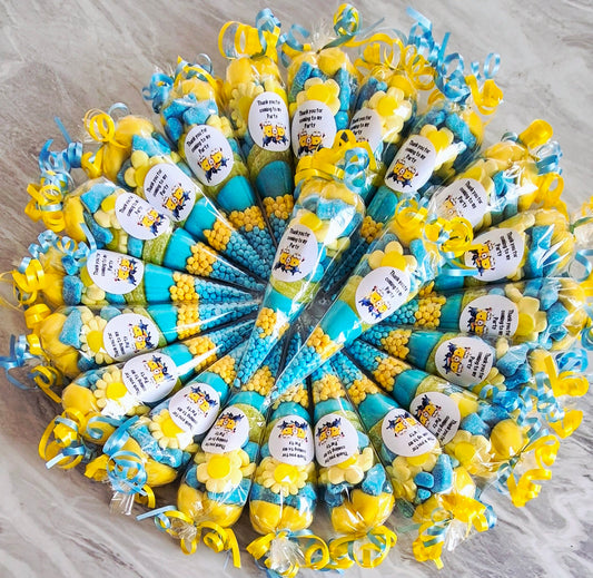 Personalised Minion Sweet Cones | Birthday Party Favours