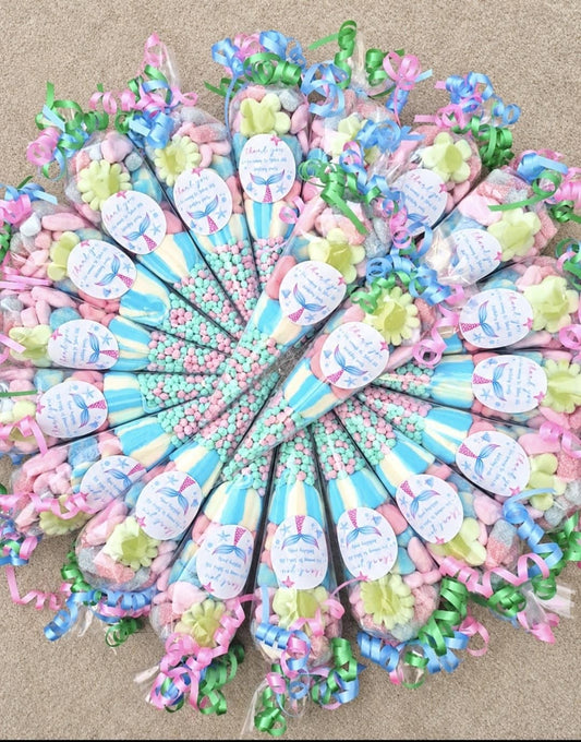 Personalised Mermaid Party Sweet Cones | Party Favours