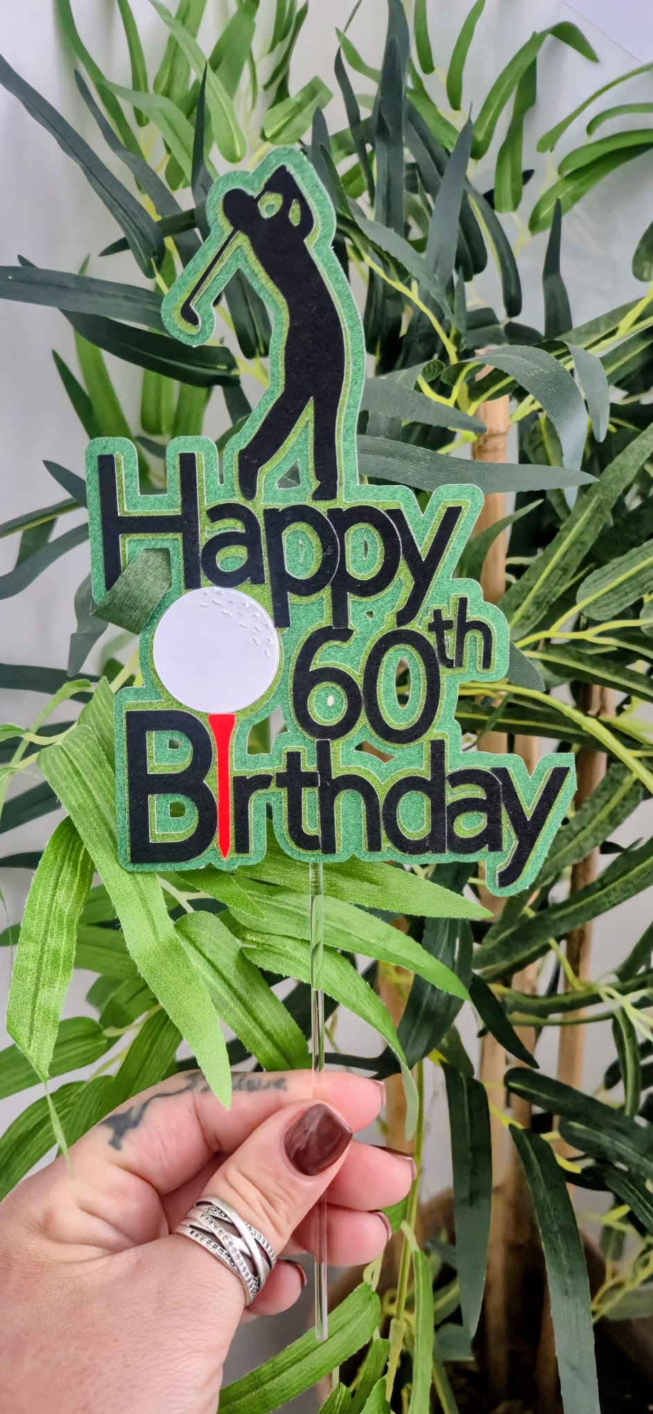 Personalised Golf Birthday Cake Topper | Custom Age Topper