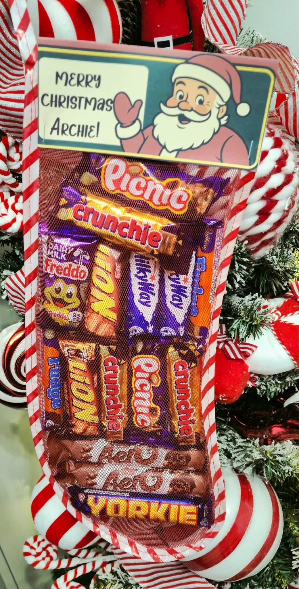 Retro Christmas Chocolate Stocking