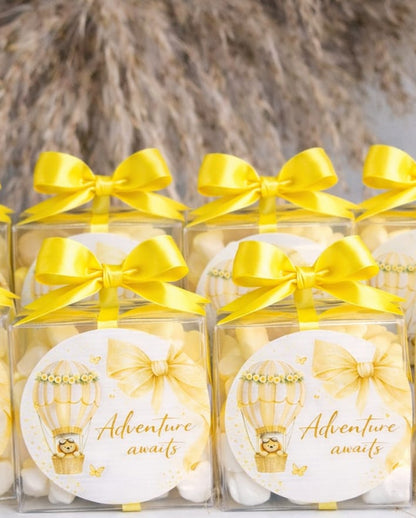 Personalised Yellow Baby Shower Sweet Cubes | Gender Neutral Baby Shower Favours