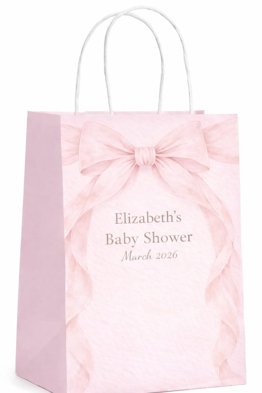 Personalised Pink Baby Shower Party Bags | Adventure Awaits