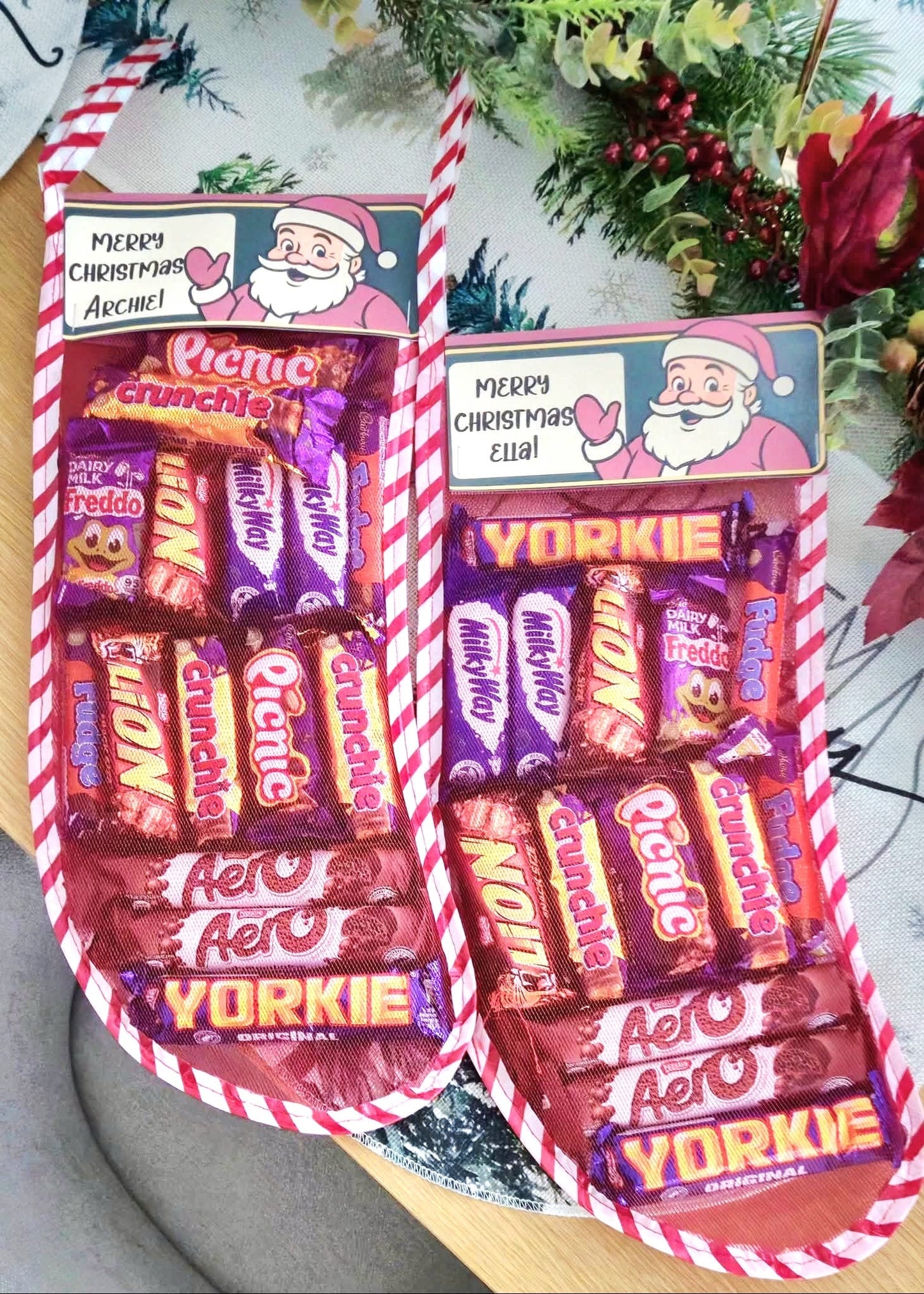 Retro Christmas Chocolate Stocking