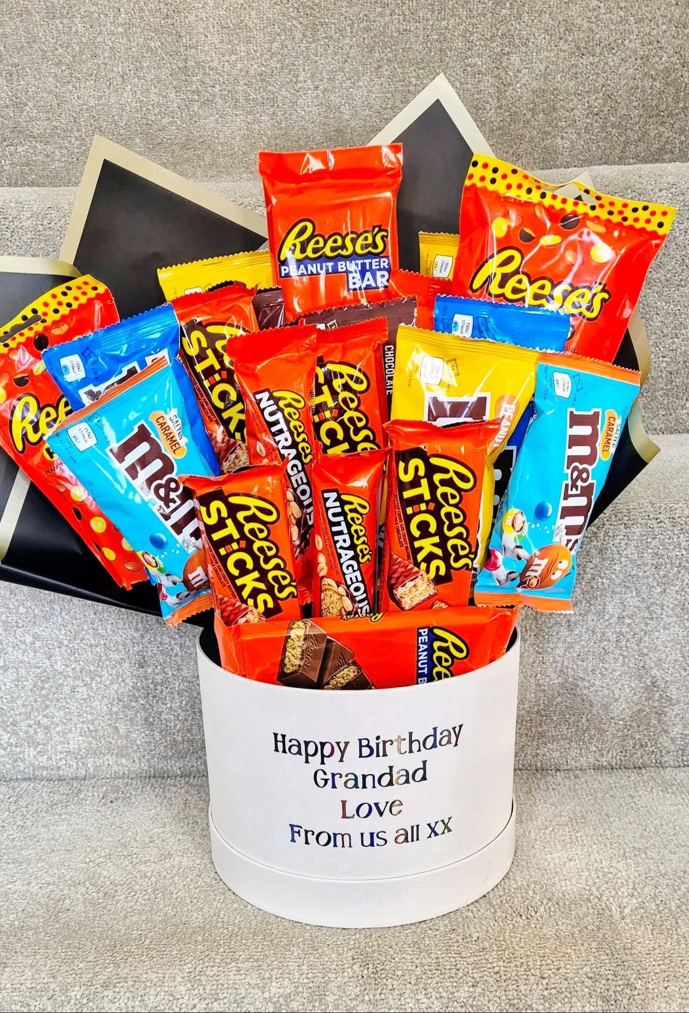Personalised M&M's and Reece's Hat Box