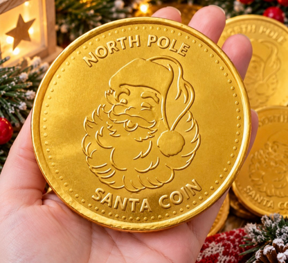 Large North Pole Chocolate Coin