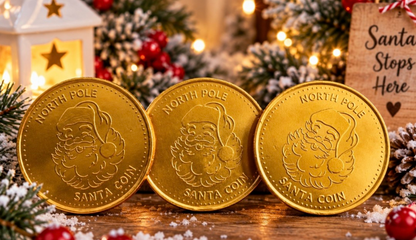 Large North Pole Chocolate Coin
