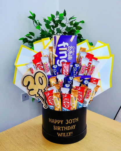 White Chocolate Hat Box Bouquet - Any Occasion