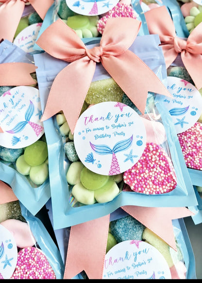 Personalised Mermaid Party Sweet Bags | Birthday Favours