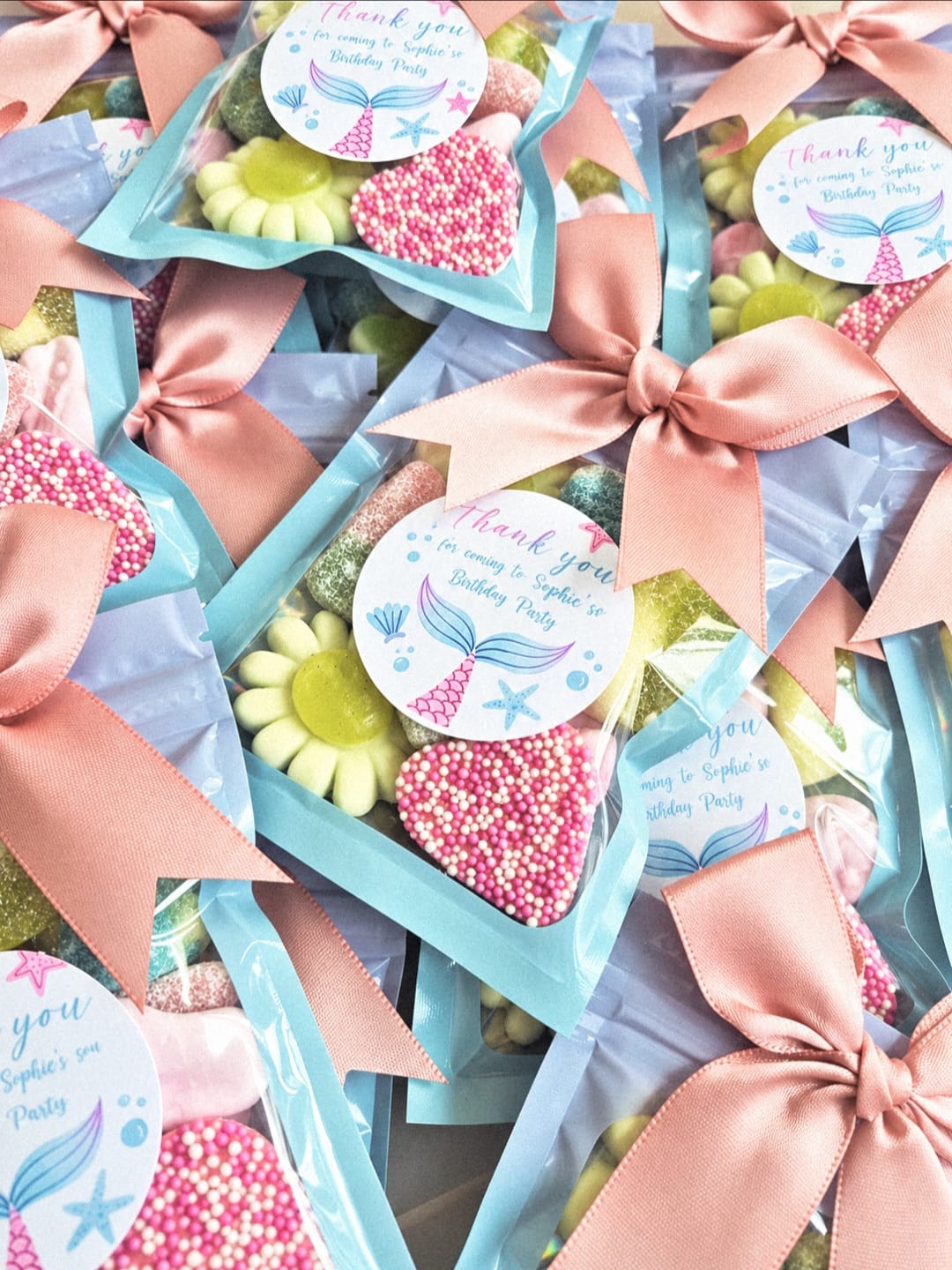 Personalised Mermaid Party Sweet Bags | Birthday Favours