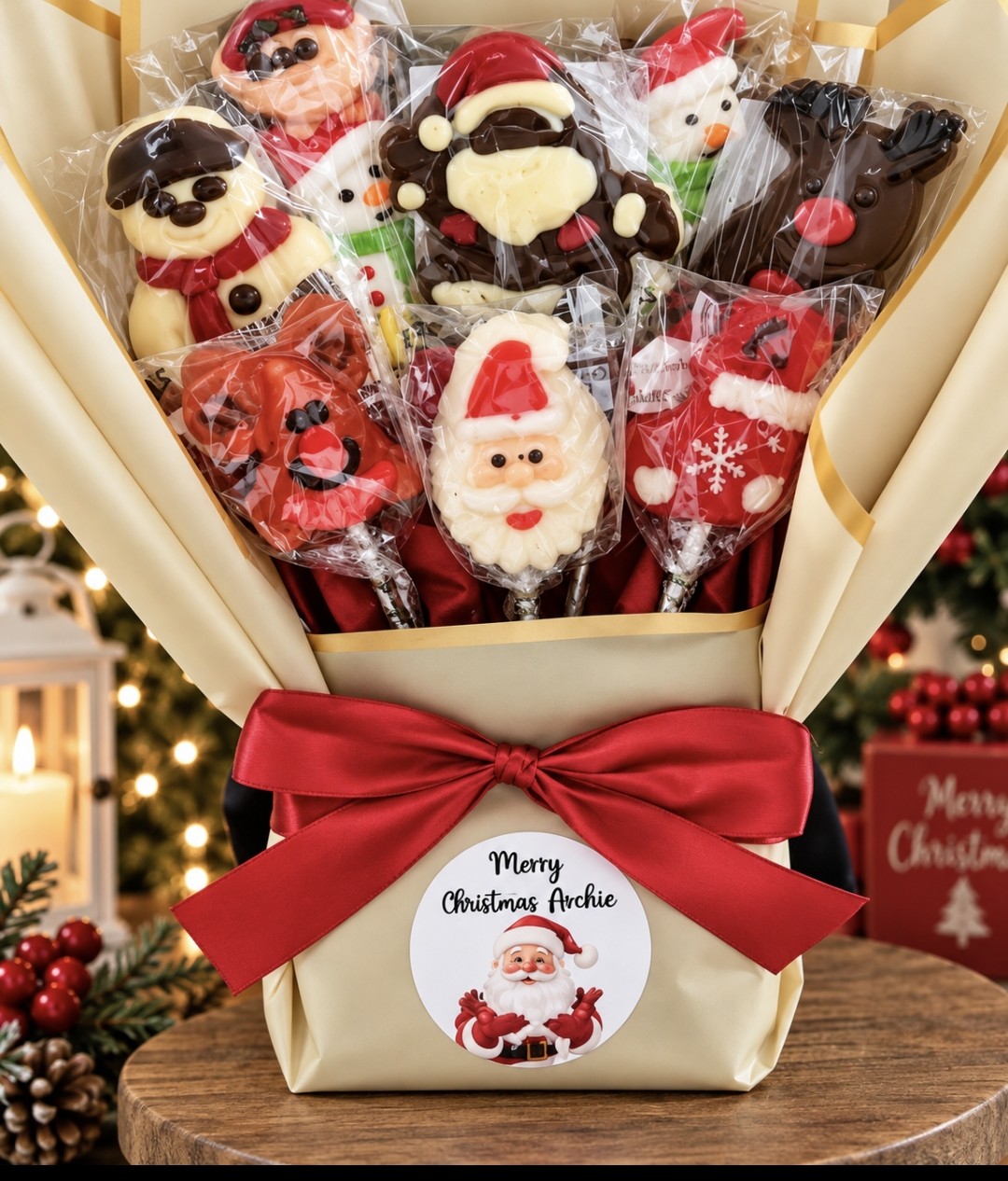 Personalised Christmas Sweet & Chocolate Bouquet Gift Hamper UK