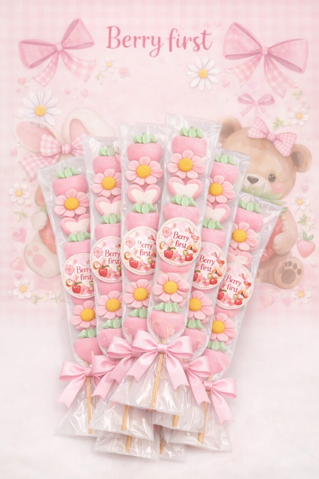 Berry First Marshmallow Sweet Kebabs | First Birthday Party Favours