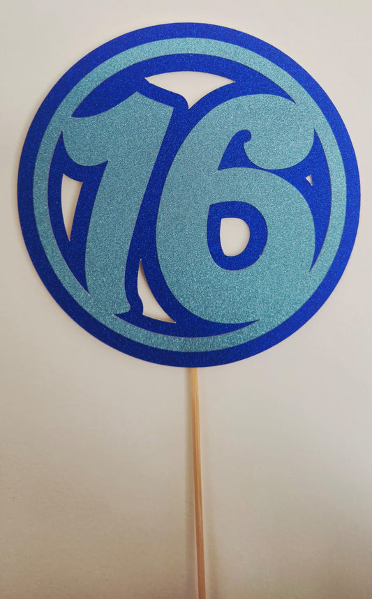 Blue Age 16 Large Cake Topper.