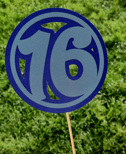 Blue Age 16 Large Cake Topper.