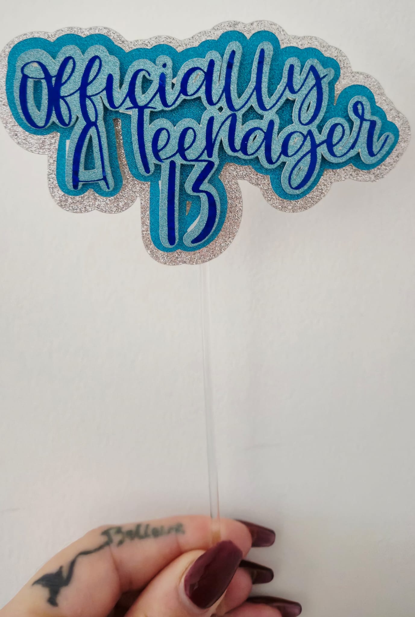 Blue Officially a Teenager Cake Topper | 13th Birthday Decoration