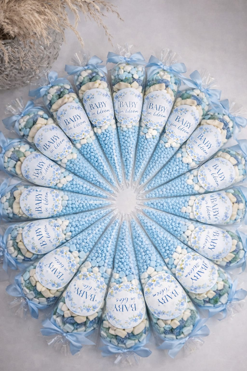 Blue Sweet Cones: Baby Shower Party Favors