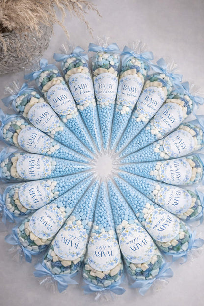 Blue Sweet Cones: Baby Shower Party Favors
