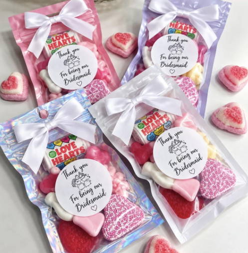 Bridesmaid Thank You Sweet Pouches | Personalised Wedding Favours