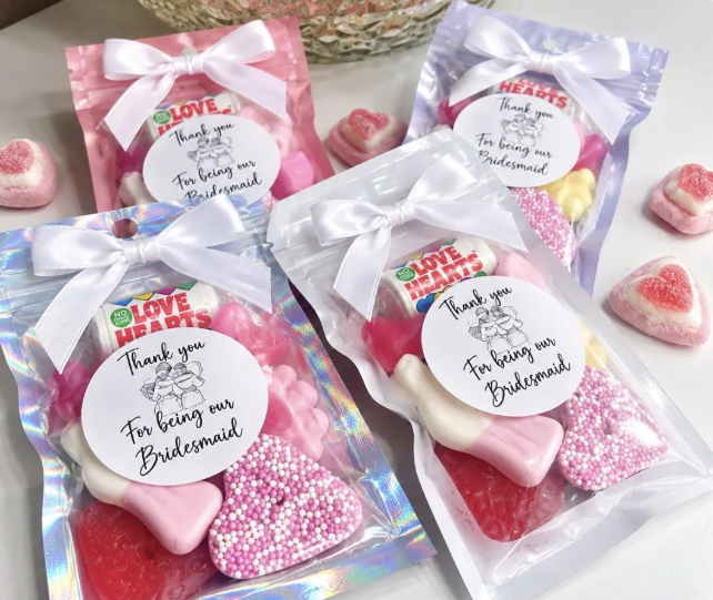 Bridesmaid Thank You Sweet Pouches | Personalised Wedding Favours