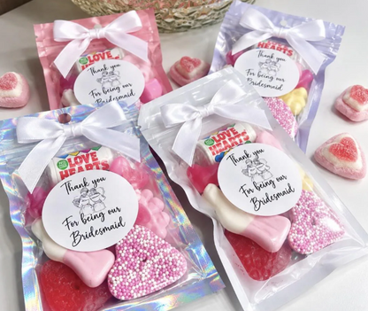 Bridesmaid Thank You Sweet Pouches | Personalised Wedding Favours