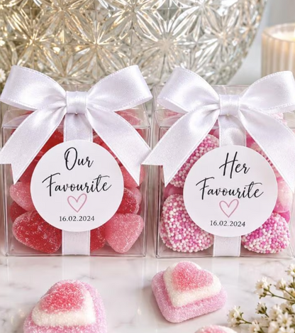 Personalised Clear Wedding Sweet Boxes | Wedding Favours