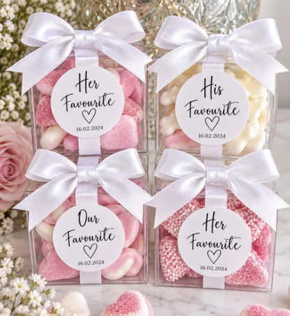 Personalised Clear Wedding Sweet Boxes | Wedding Favours