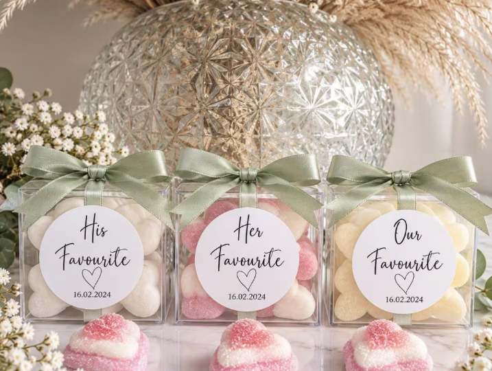 Personalised Clear Wedding Sweet Boxes | Wedding Favours