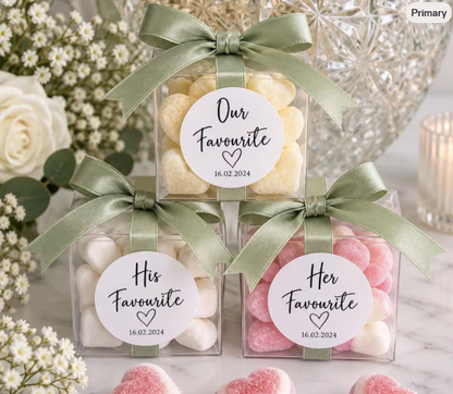 Personalised Clear Wedding Sweet Boxes | Wedding Favours