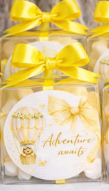 Personalised Yellow Baby Shower Sweet Cubes | Gender Neutral Baby Shower Favours