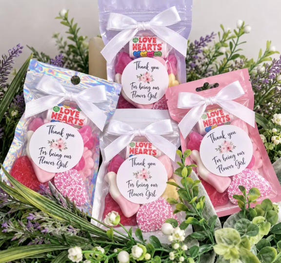 Flower Girl Thank You Sweet Pouches | Personalised Wedding Favours