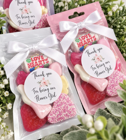 Flower Girl Thank You Sweet Pouches | Personalised Wedding Favours