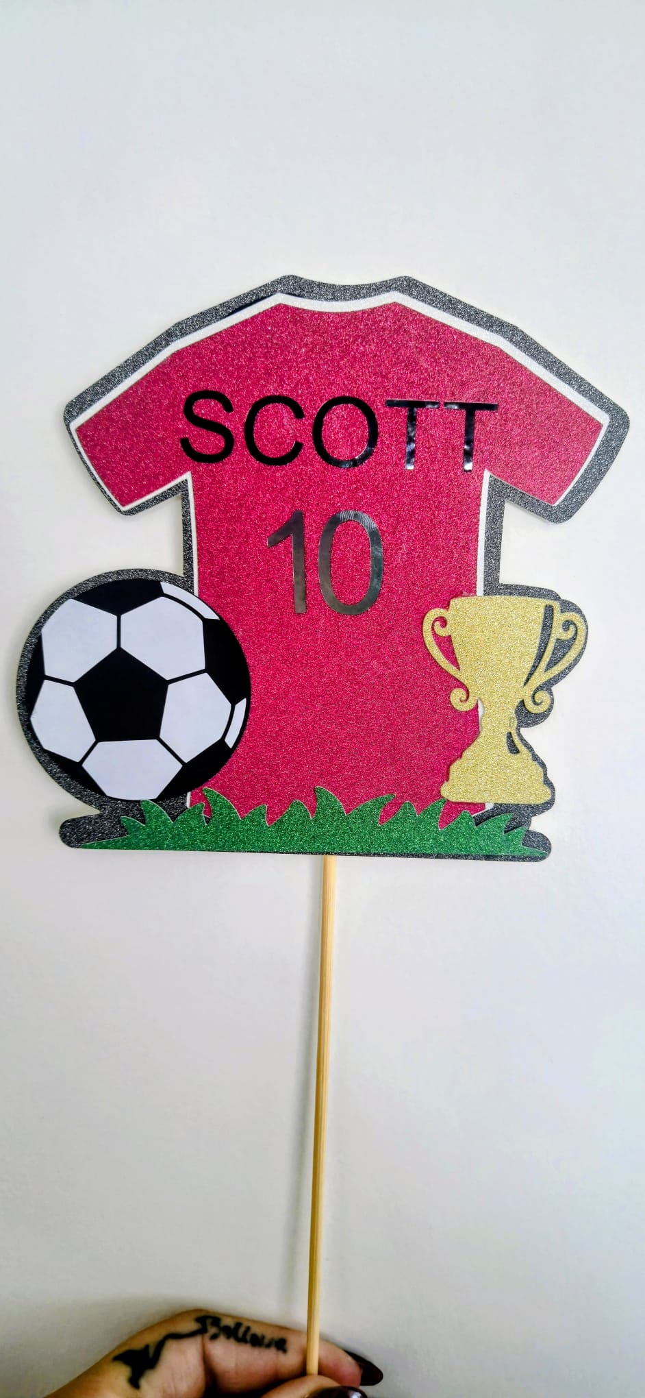 Personalised Large Football Cake Topper.