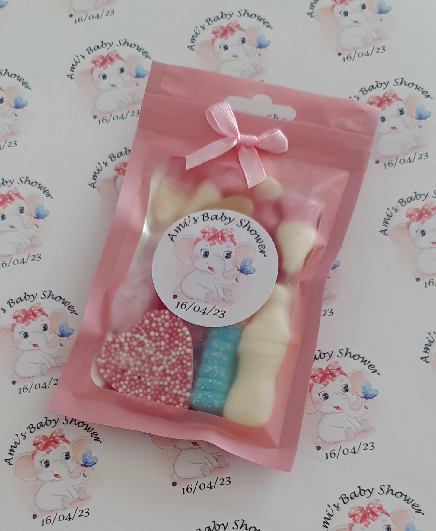 Baby Shower Favors: Pink or Blue Sweet Treat Pouches