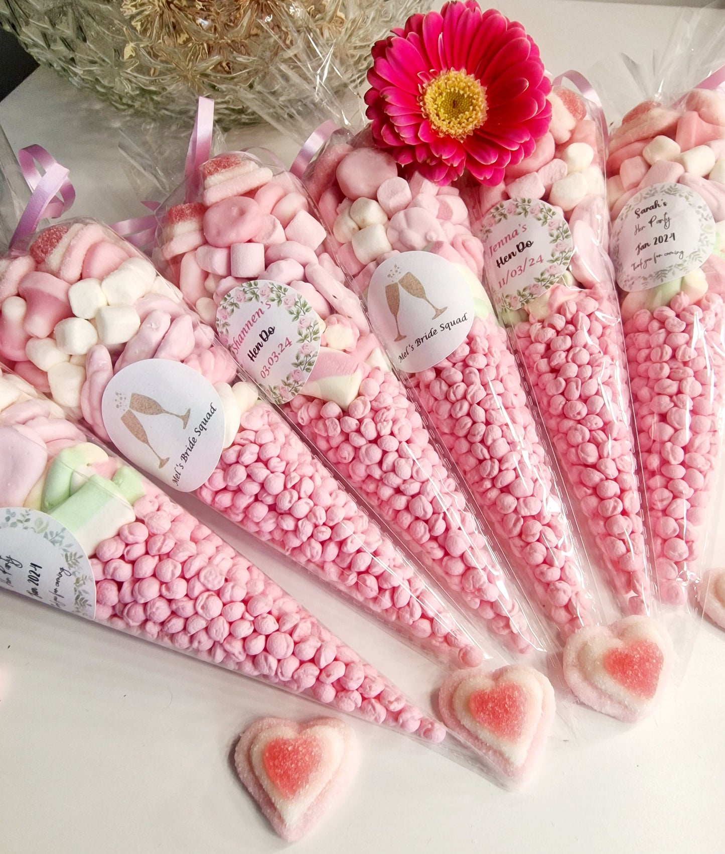 Pink Sweet Cones: Bridal Shower, Hen Party Favors