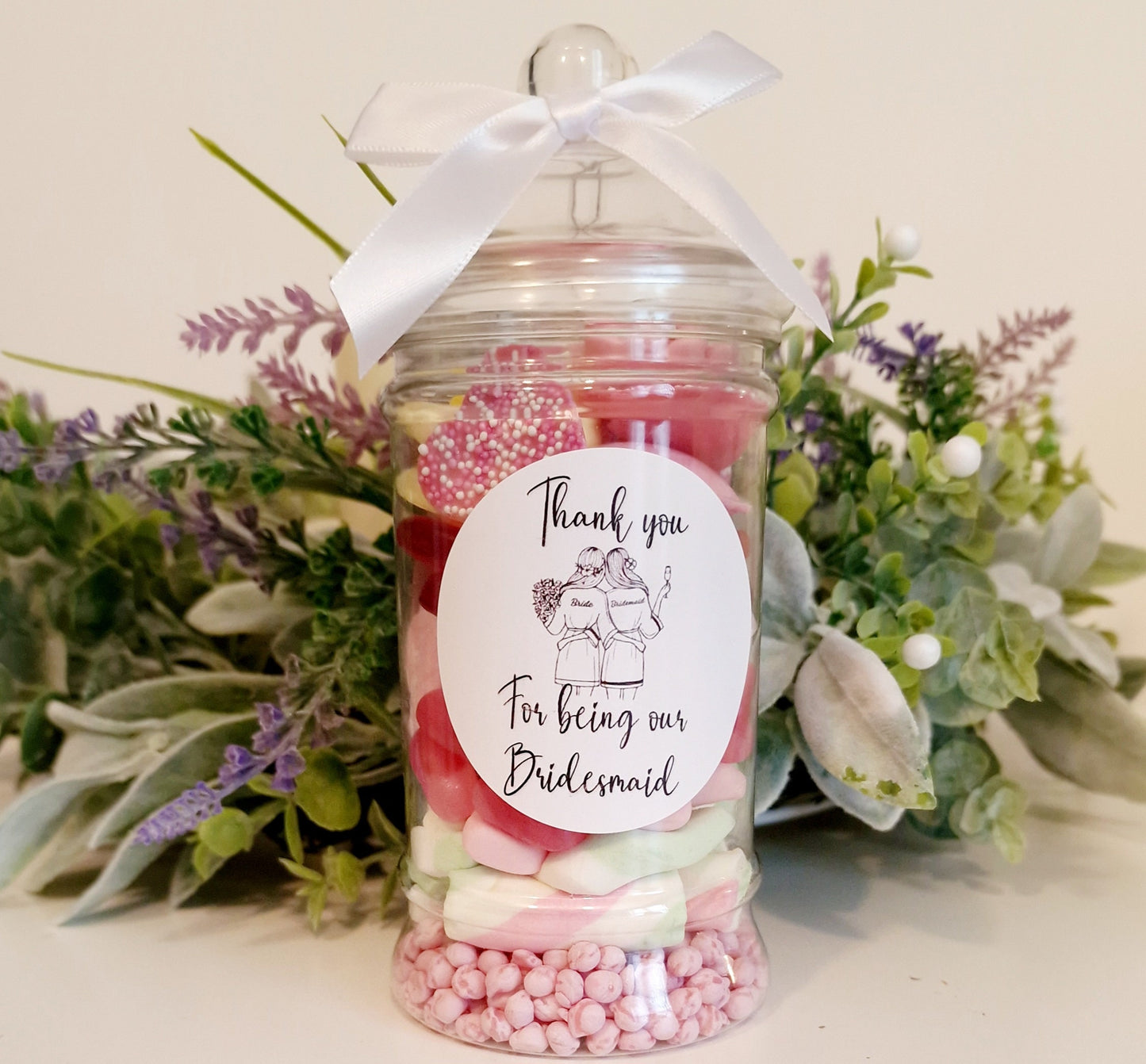 Bridesmaid Sweet Jar: Wedding Favor, Bridesmaid Proposal (500ml)