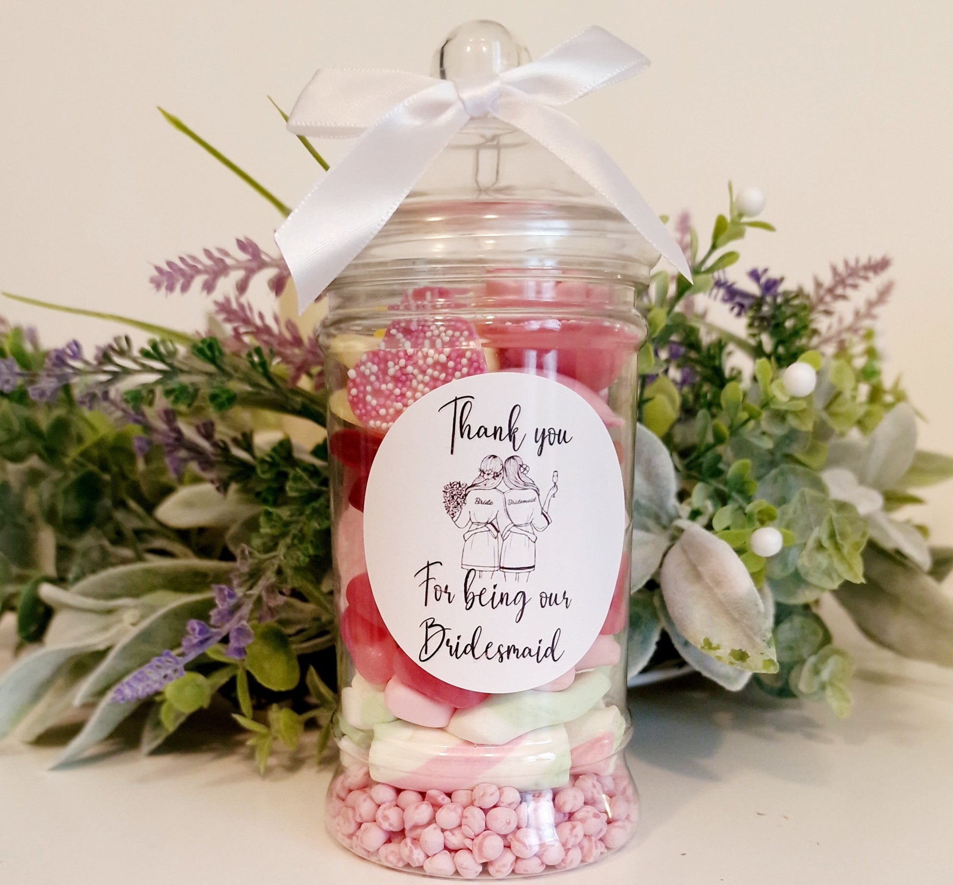 Bridesmaid Sweet Jar: Wedding Favor, Bridesmaid Proposal (500ml)