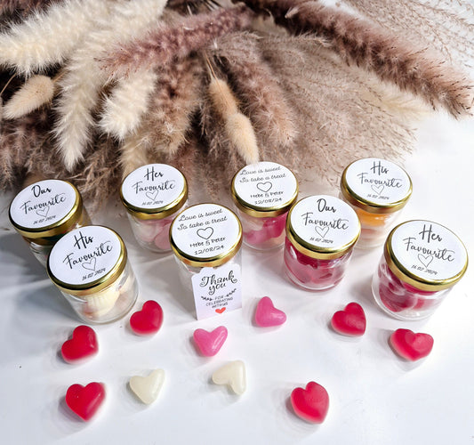 Mini Glass Sweet Jars: Personalized Wedding Favors (45ml)