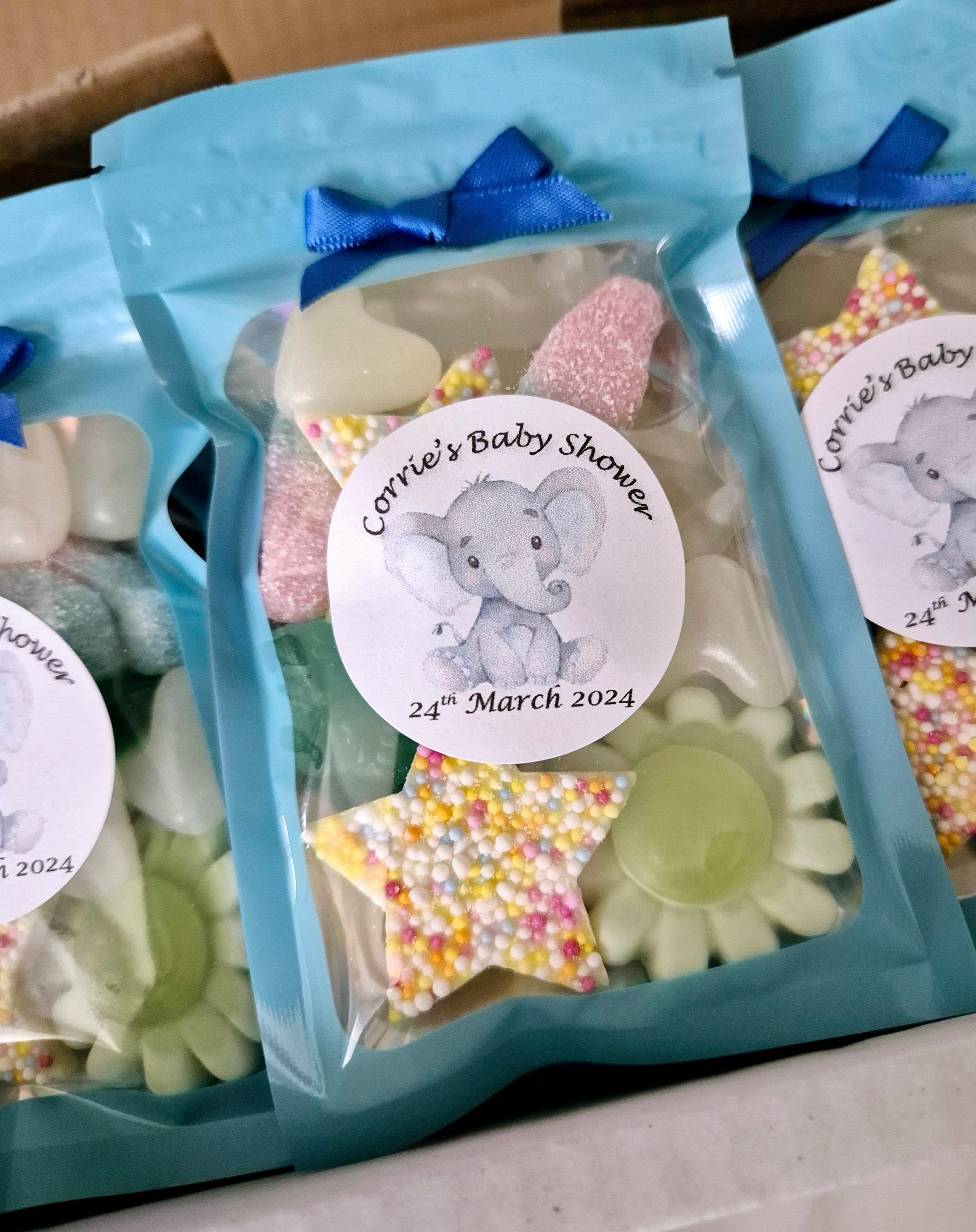 Baby Shower Favors: Pink or Blue Sweet Treat Pouches