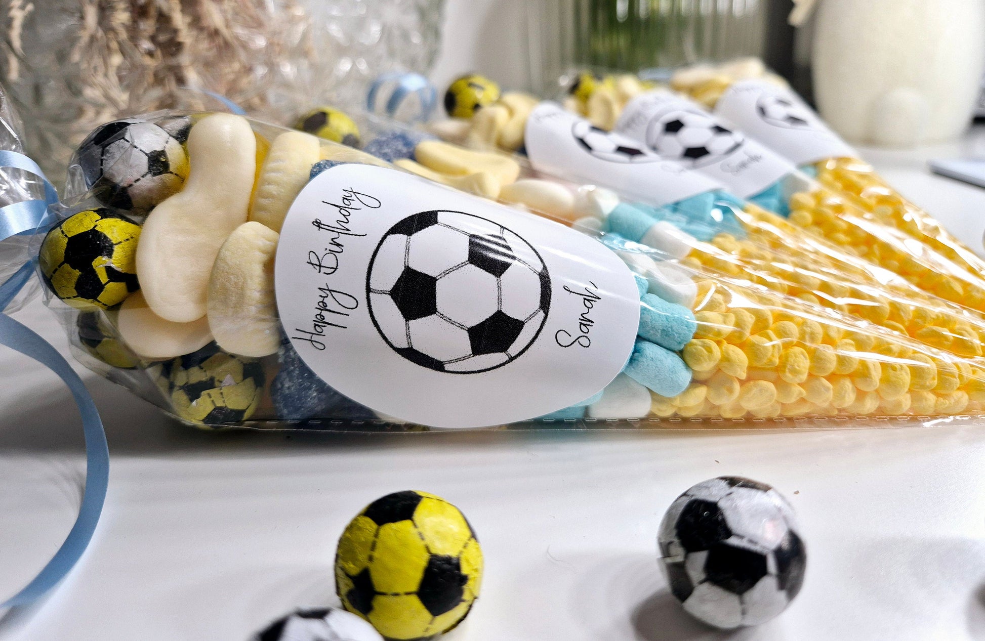 Personalized Football Party Sweet Cones: Gummy Candy Favors