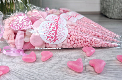 Lets go party inspired sweet cones- Party favours - Birthday - Party cones- Pink Theme- Barbie cones