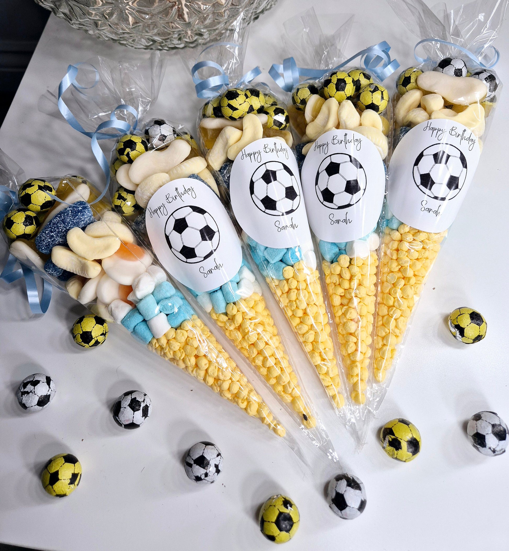 Personalized Football Party Sweet Cones: Gummy Candy Favors