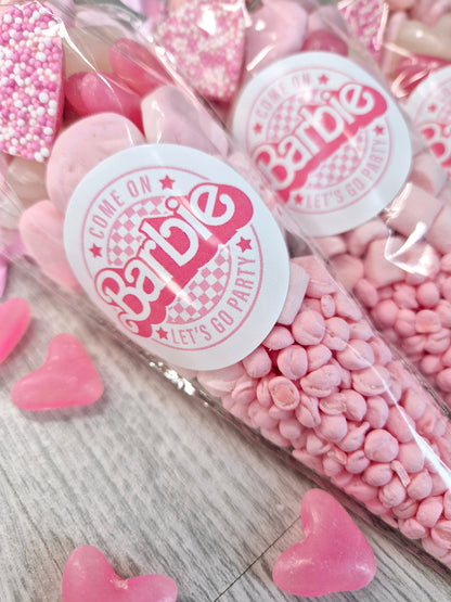 Lets go party inspired sweet cones- Party favours - Birthday - Party cones- Pink Theme- Barbie cones