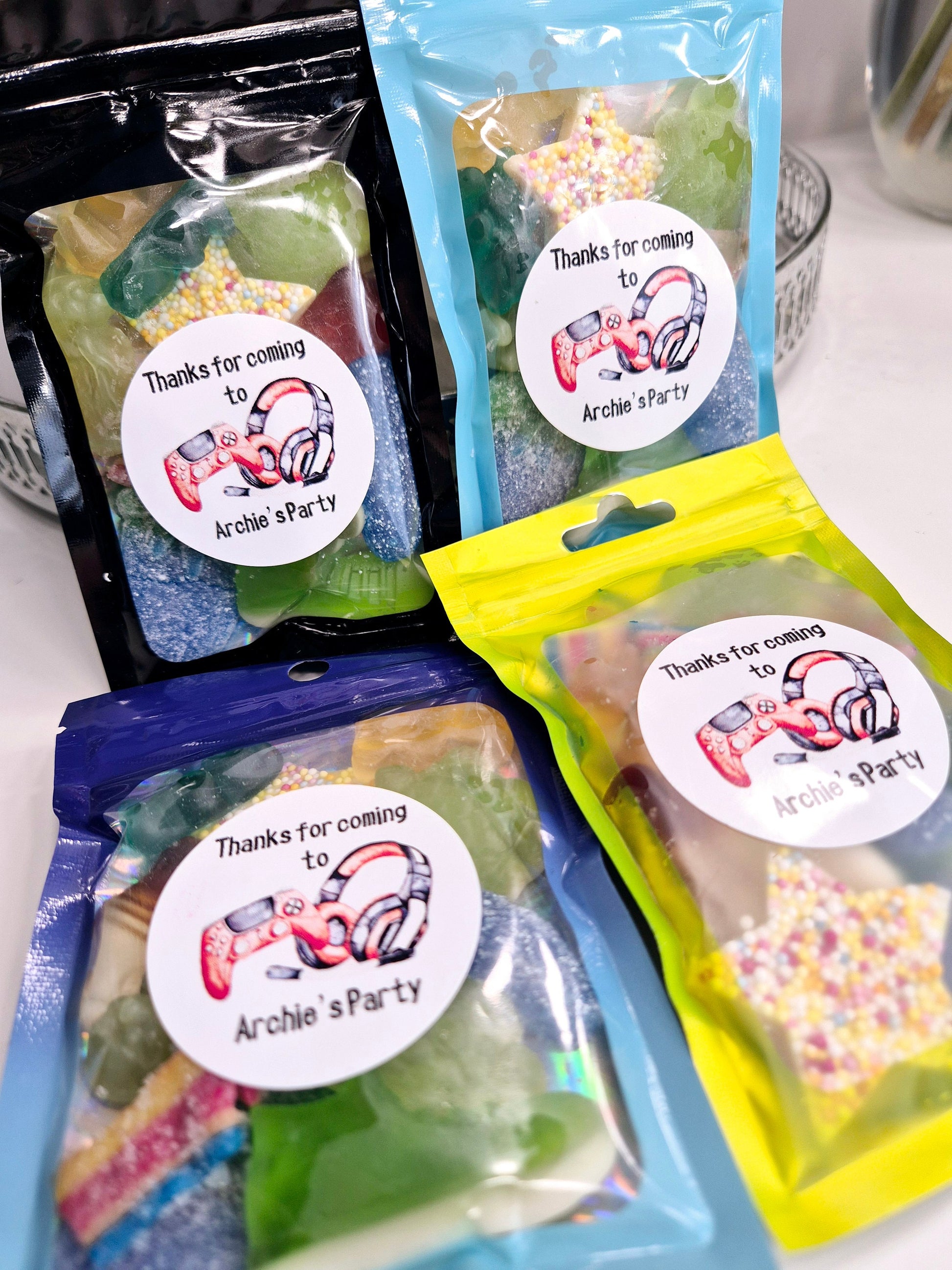 Personalized Gaming Sweet Pouches: Birthday Party Favors