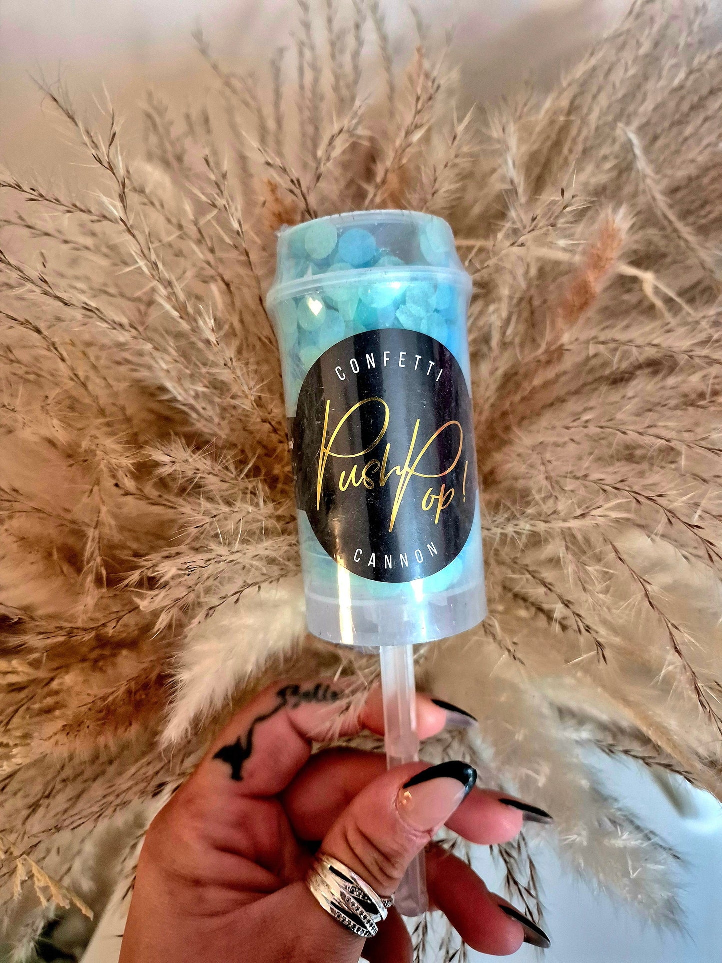 Baby Boy Confetti Push Pop: Baby Shower Gender Reveal