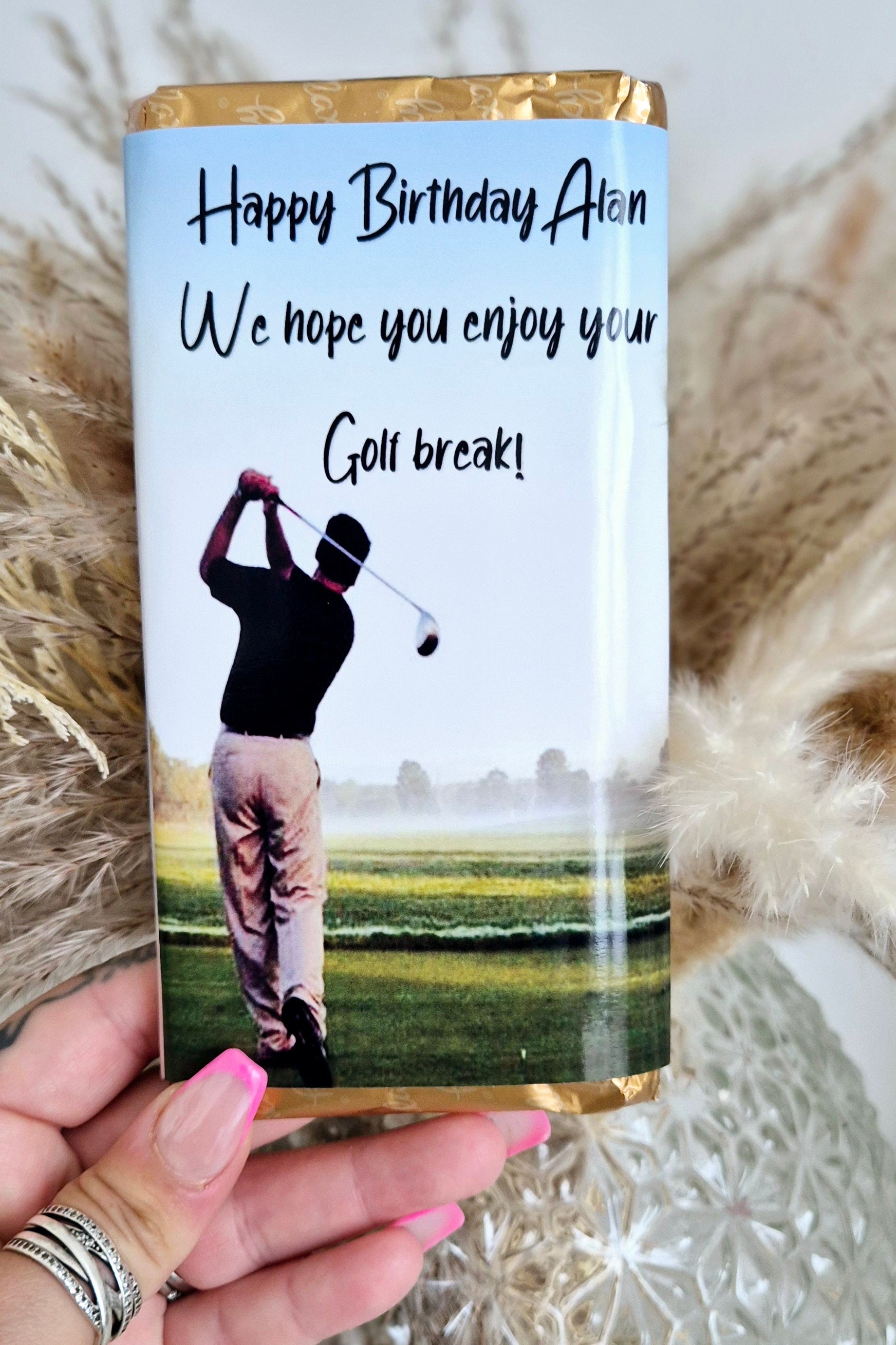 Personalized Golf Chocolate Bar - Birthday Gift