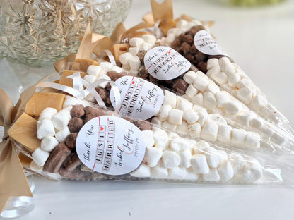 Personalized Wedding Sweet Cones: Marshmallow & Fudge Favors