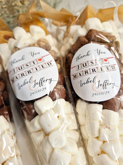 Personalized Wedding Sweet Cones: Marshmallow & Fudge Favors