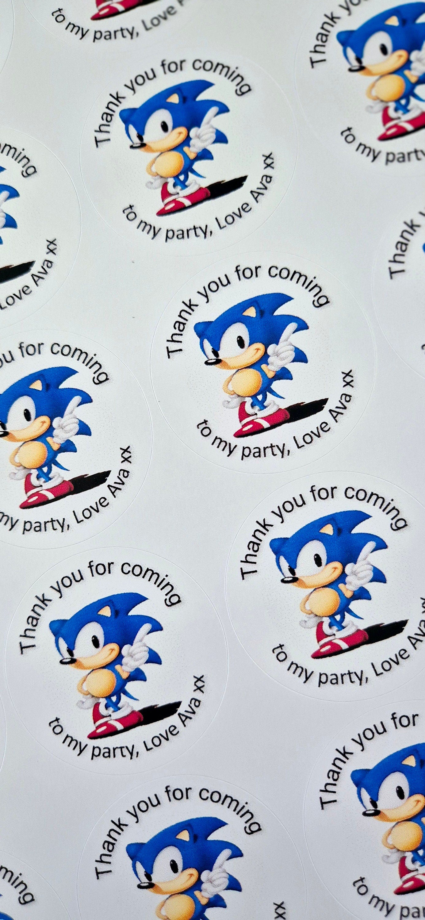 Sonic Party Stickers: Glossy Themed Favors (24 ct)