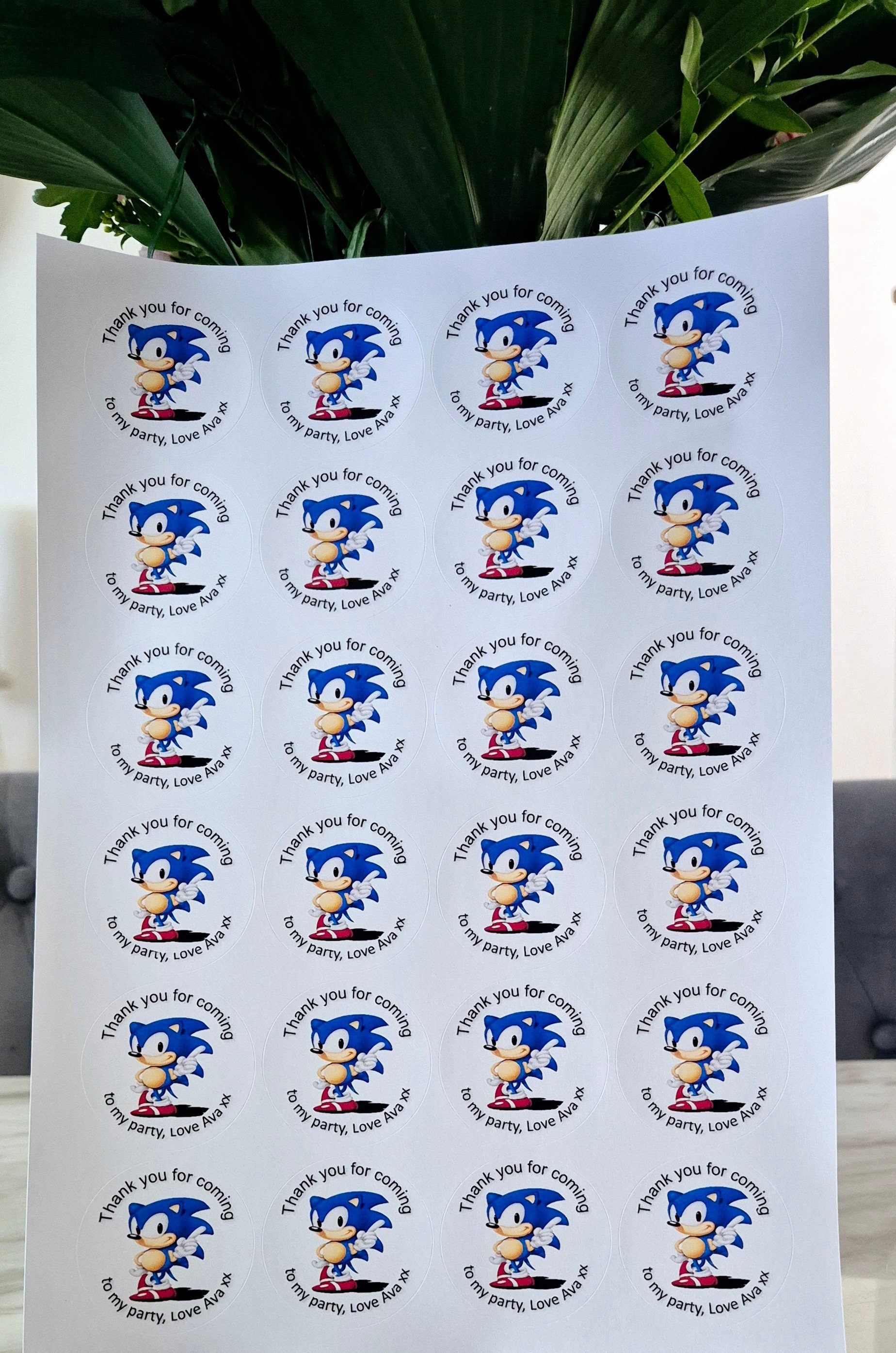 Sonic Party Stickers: Glossy Themed Favors (24 ct)